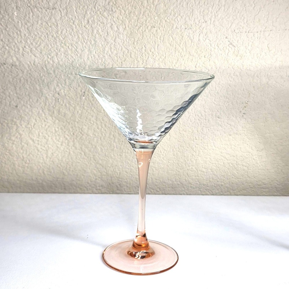 Set of 4 Pastel Stemmed Martini Glasses Lilac Pink Blue Green Art Glass - Picture 3 of 5